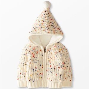 Hanna Andersson Baby Hooded Sweater Jacket with gnome hood 3-6 months